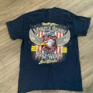 MYRTLE BEACH BIKE WEEK 2016 EAGLE NAVY BLUE T SHIRT MED MEN’S